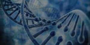 DNA in blue background
