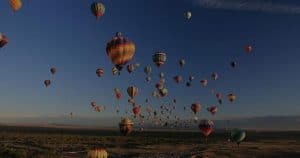 Image of hot air balloons flying