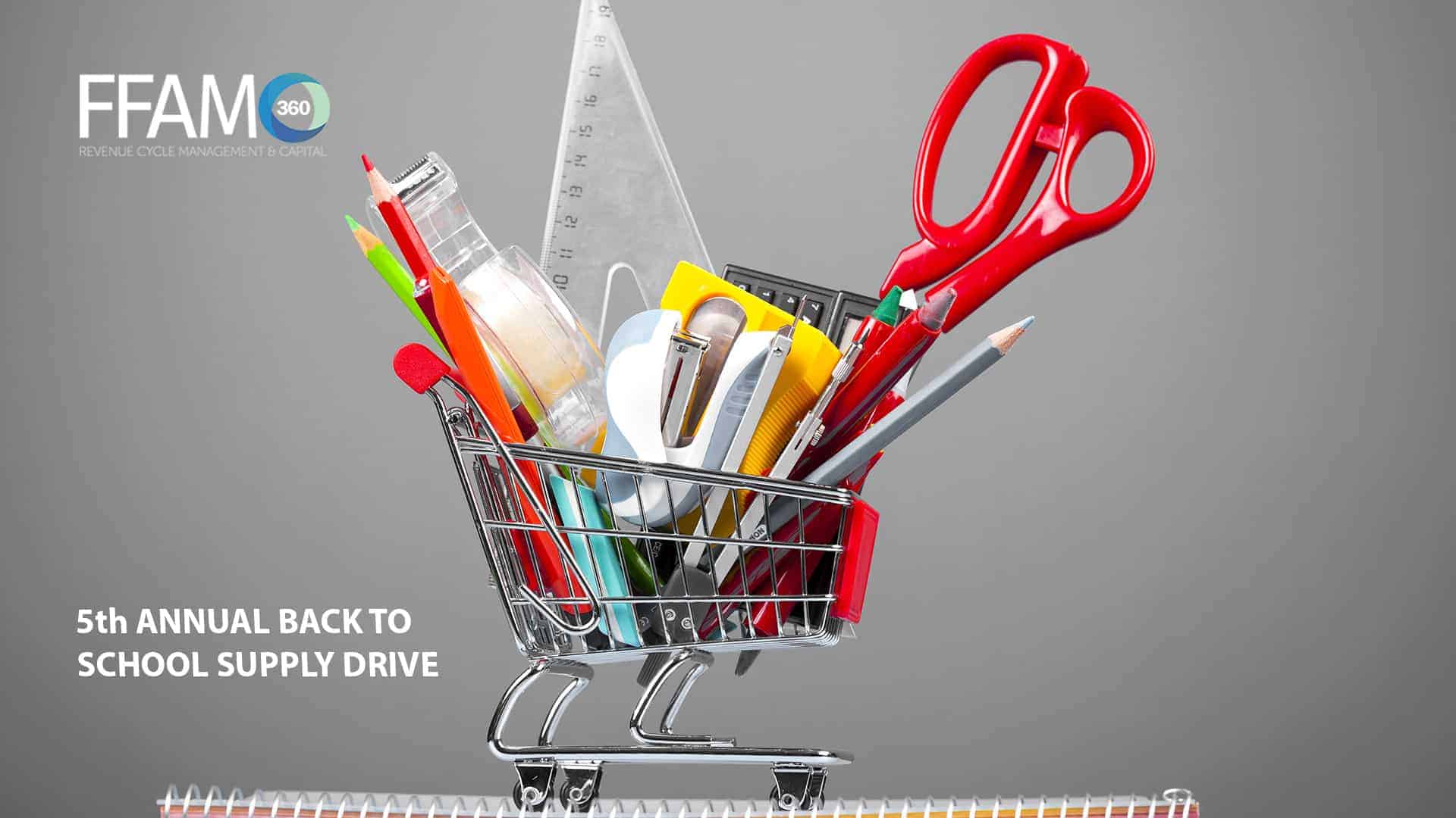 A trolley with a school supply in it