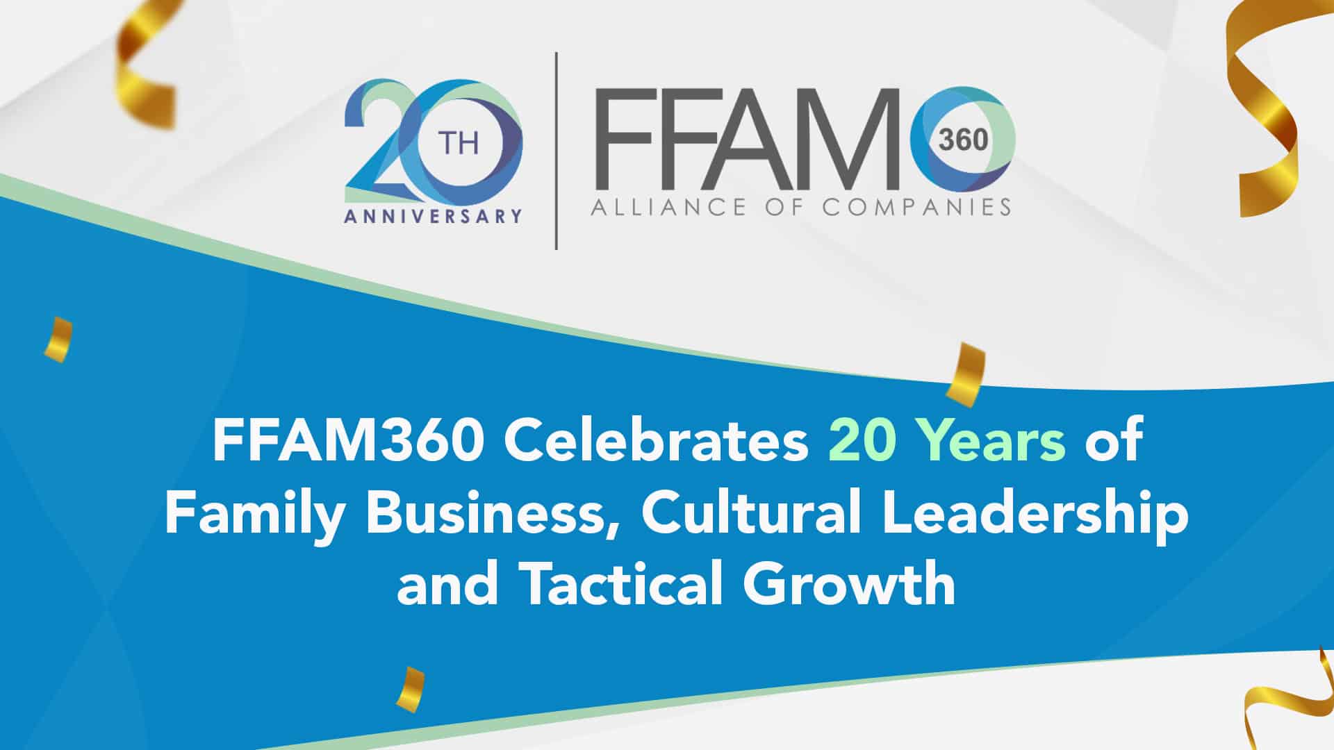 FFAM360 logo and custom 20th anniversary logo