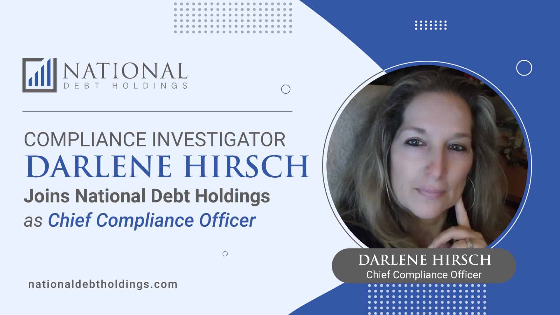 headshot of Darlene Hirsch, Chief Compliance Officer at National Debt Holdings