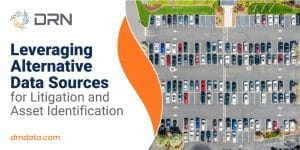 Aerial drone view of a busy corporate parking lot in a business park in Parsippany, New Jersey