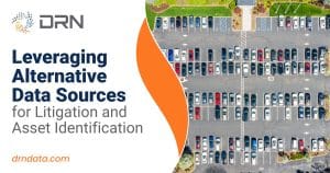 Aerial drone view of a busy corporate parking lot in a business park in Parsippany, New Jersey