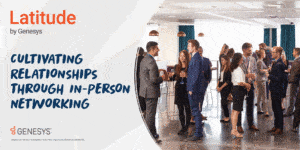 Attendees networking with each other at a conference.