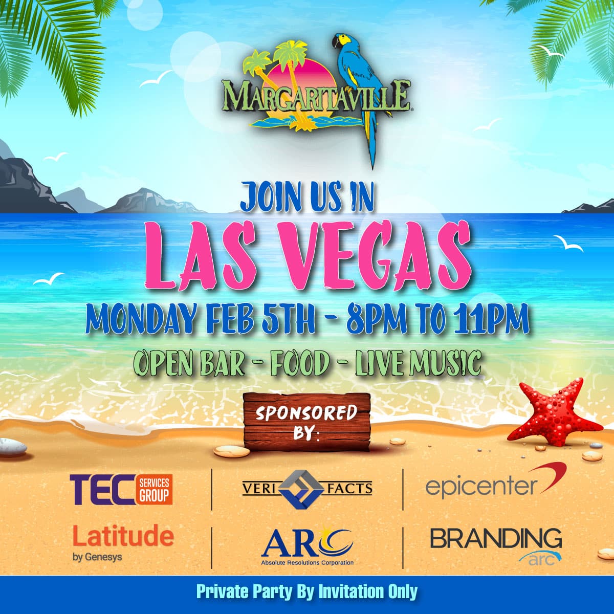 Join us in Las Vegas, Monday Feb 5th from 8pm to 11pm for open bar, food and live music, hosted by Adam Parks and Ed Forbes.