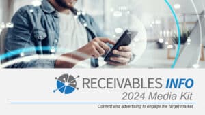 A man on a phone with the words'receivables 2021 media kit'.
