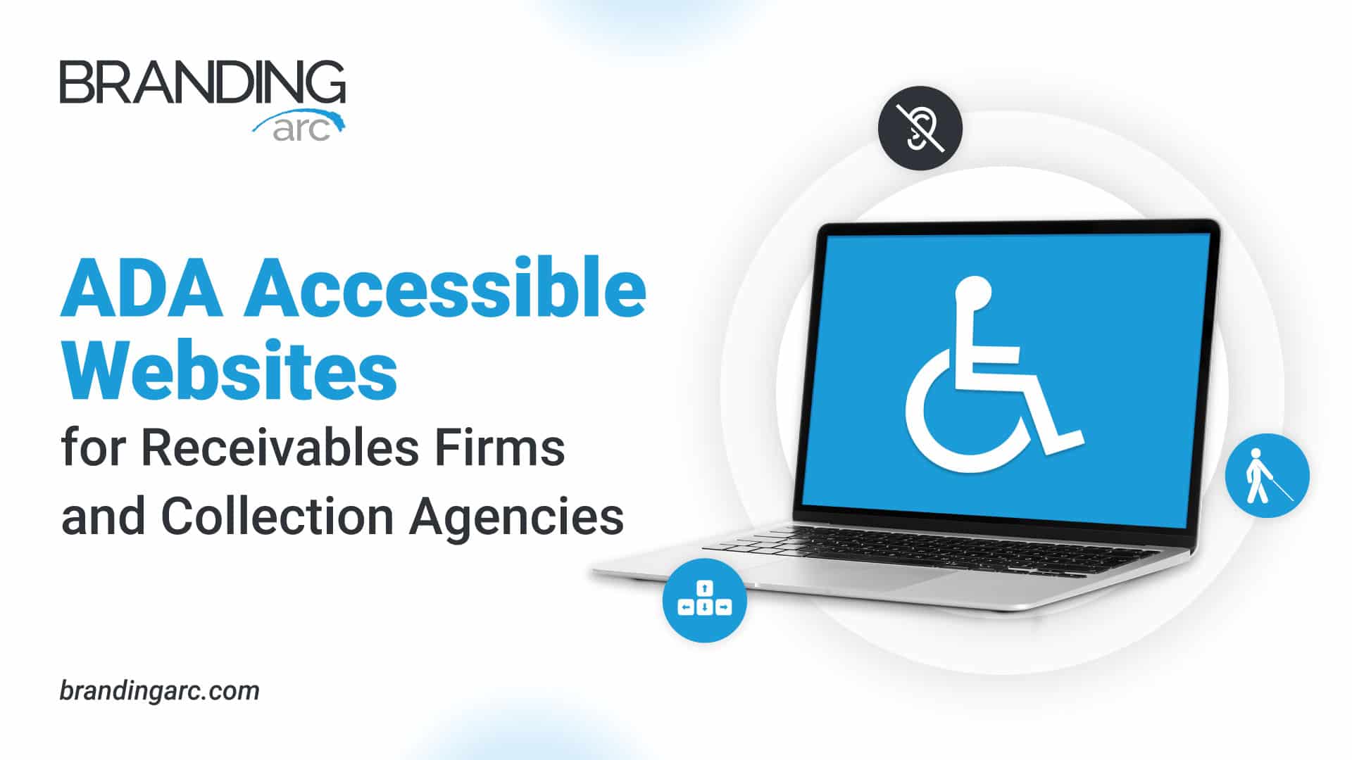 A wheelchair symbol on a laptop screen to illustrate accessible websites.