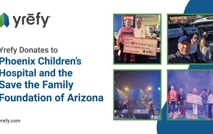 Yrefy Donates To Phoenix Children’s Hospital And the Save The Family Foundation of Arizona