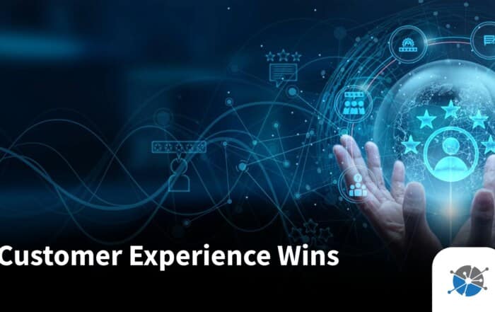 Graphic showing “Customer Experience First” in bold text over a background of interconnected digital communication icons, representing modern debt collection strategies.