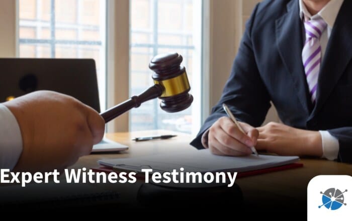 Thumbnail graphic with bold text “Expert Witness Testimony” featuring Mark Cavin’s headshot and courthouse imagery, representing compliance and litigation in debt collection.