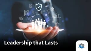 Abstract image of a law firm office with the words “Leadership Transition Strategies” symbolizing continuity in law firm leadership.