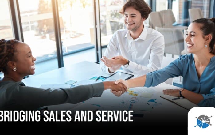 Graphic depicting sales and client services alignment within receivables operations, representing teamwork, communication, and long-term client success.