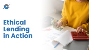 Conceptual image of ethical private student loan refinancing showing trust and transparency between lender and borrower.