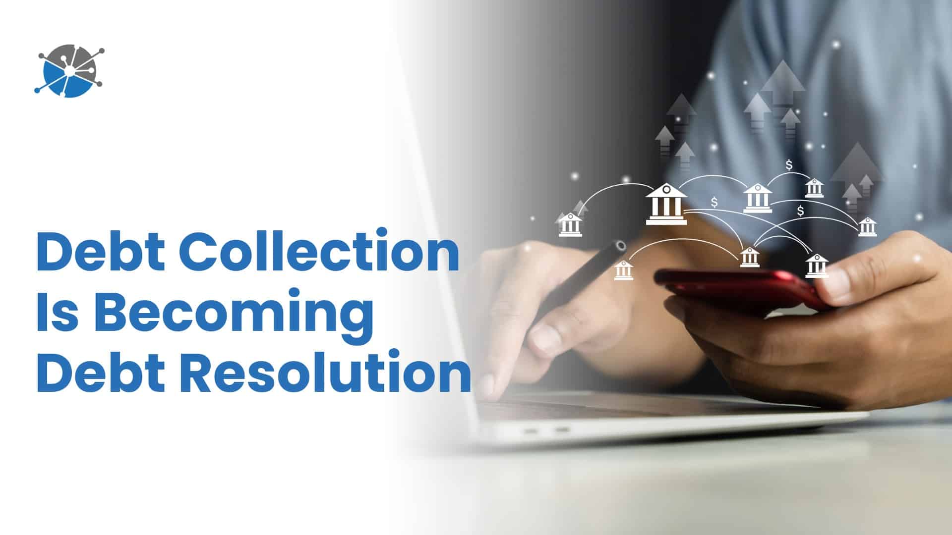 Smartphone displaying a self-service debt payment portal beside a checklist representing debt resolution and financial literacy.