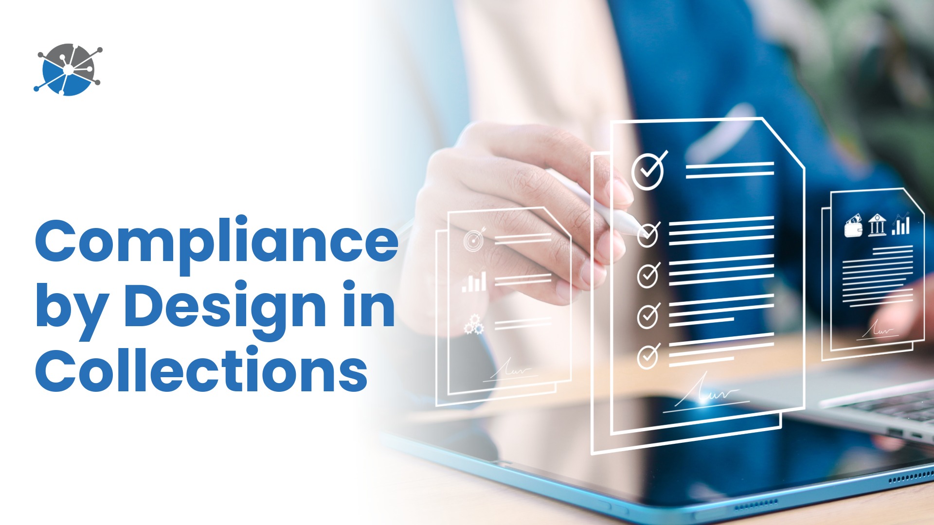 Illustration of automated compliance workflows in digital debt collection with regulatory guardrails and multi-channel communication