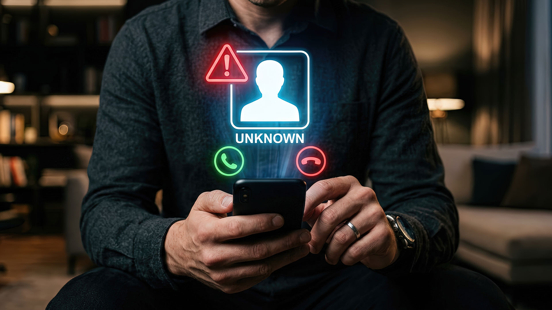Receiving unknown call notification on smartphone