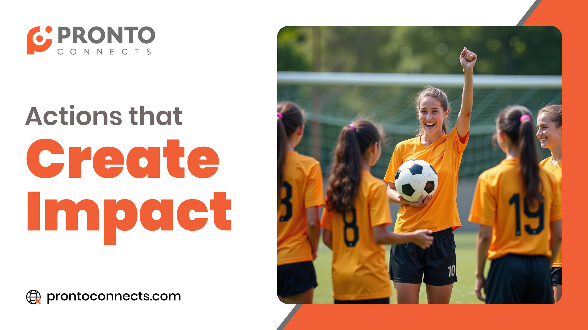 Thumbnail showing drag racing and youth soccer coaching to highlight Pronto Connects’ community engagement.