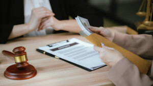 Professional illustration showing the evolution of post-judgment recovery, connecting a courthouse and legal documents with a secure digital payment portal, symbolizing the integration of legal action and modern consumer payment technology.