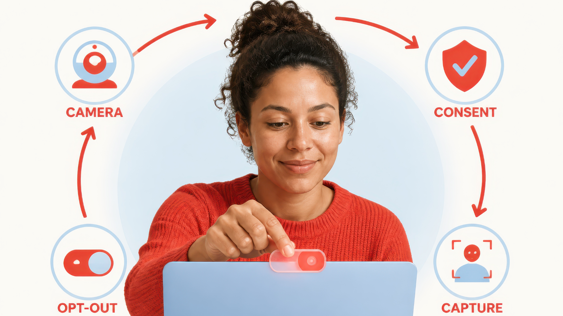 Data privacy and consent management on laptop screen
