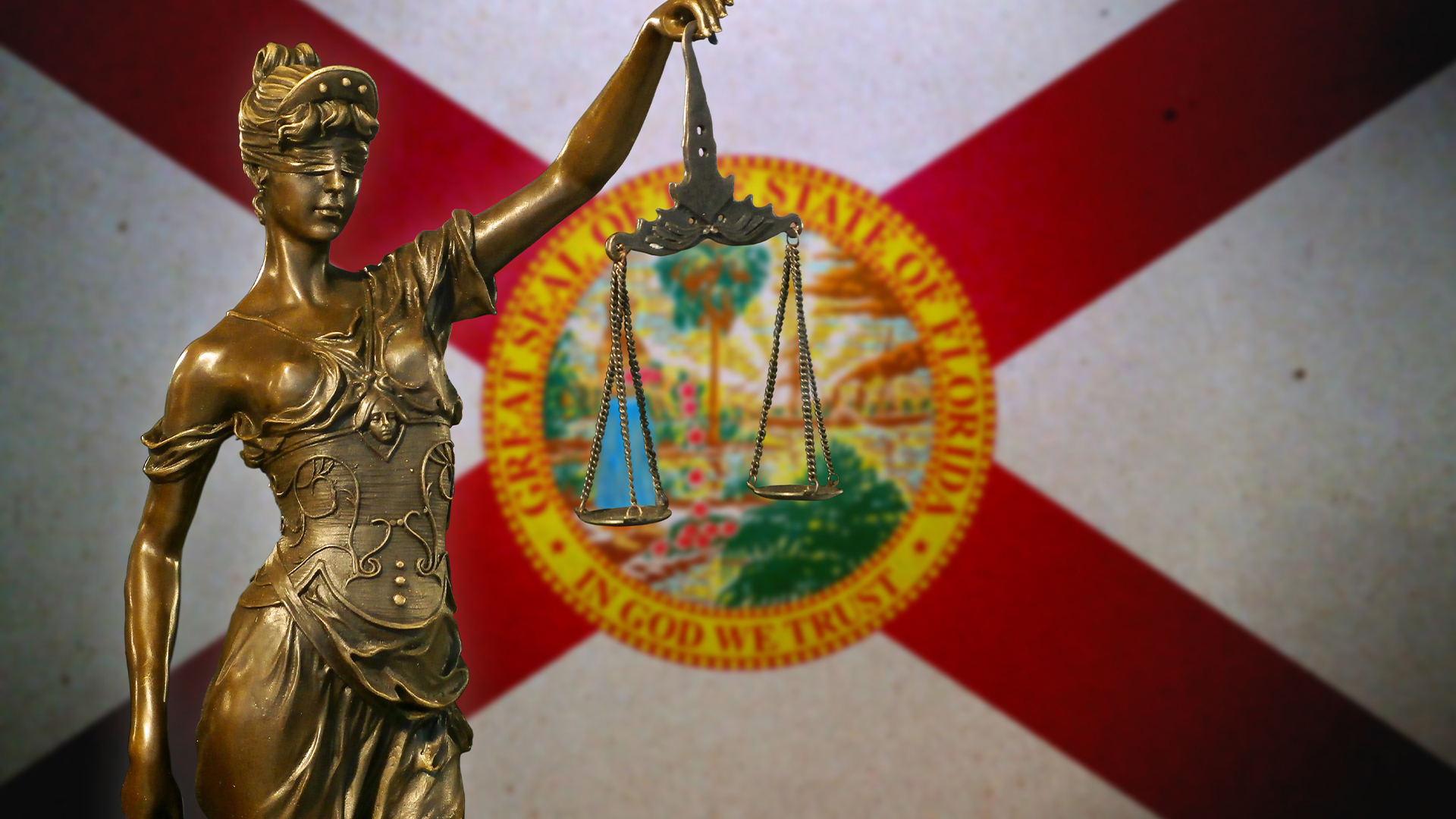 Historic Volusia County Courthouse with copper dome clock street view in DeLand, Florida