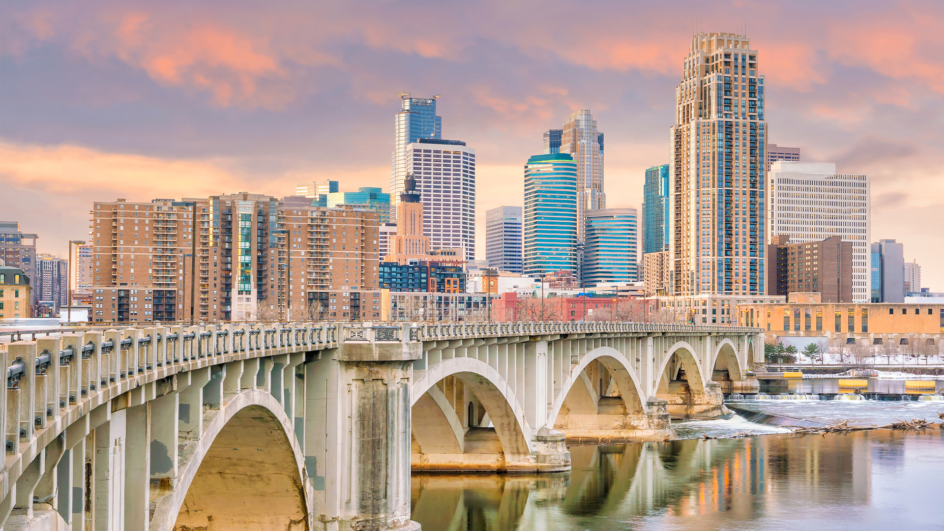Minneapolis downtown skyline in Minnesota, USA