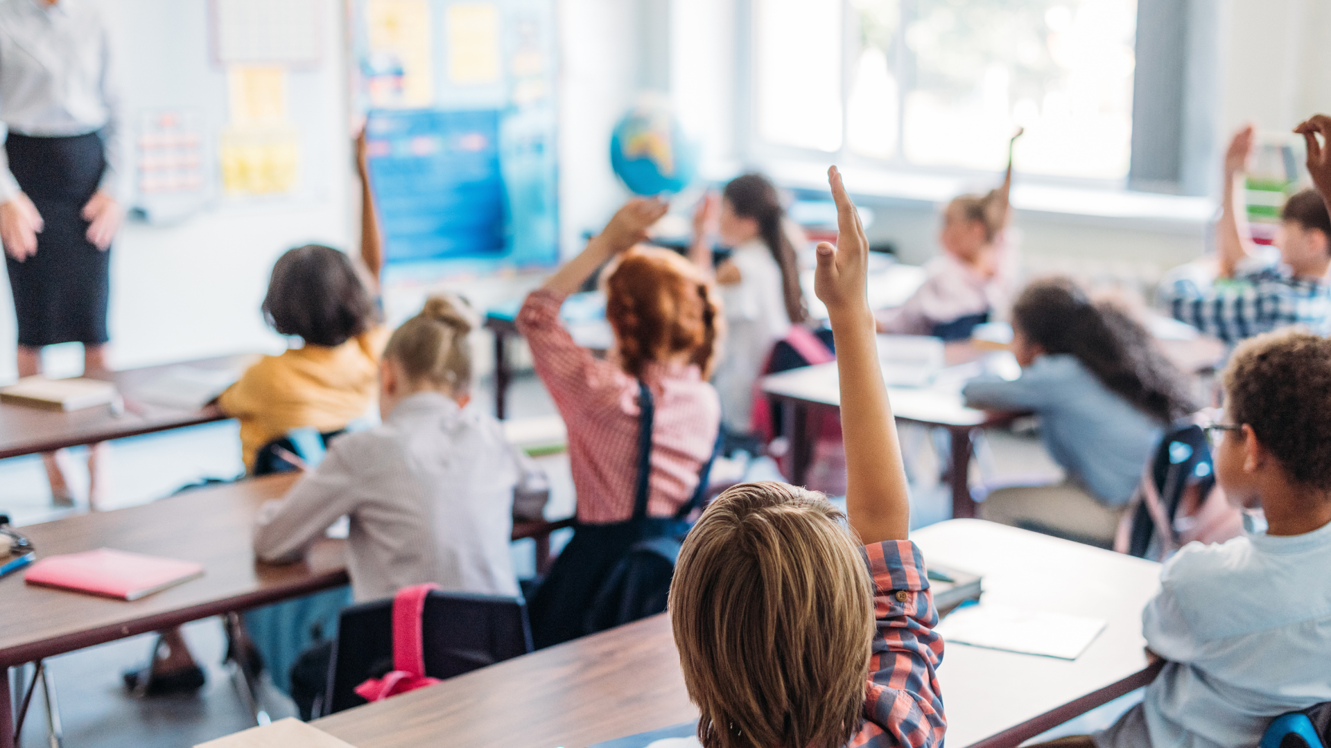 kids during lesson in classroom, diversity, back to school