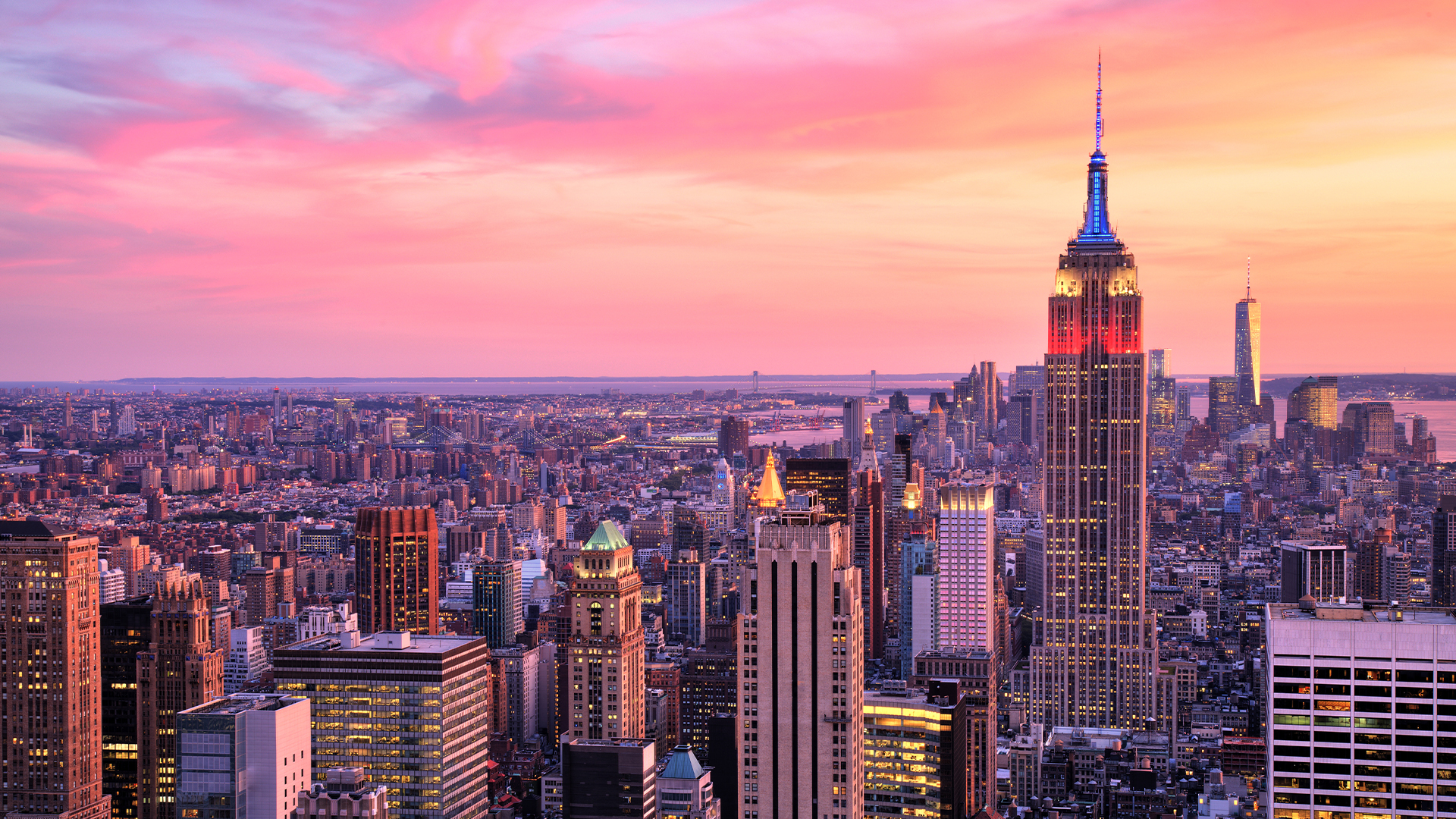 New York City Midtown with Empire State Building at Sunset