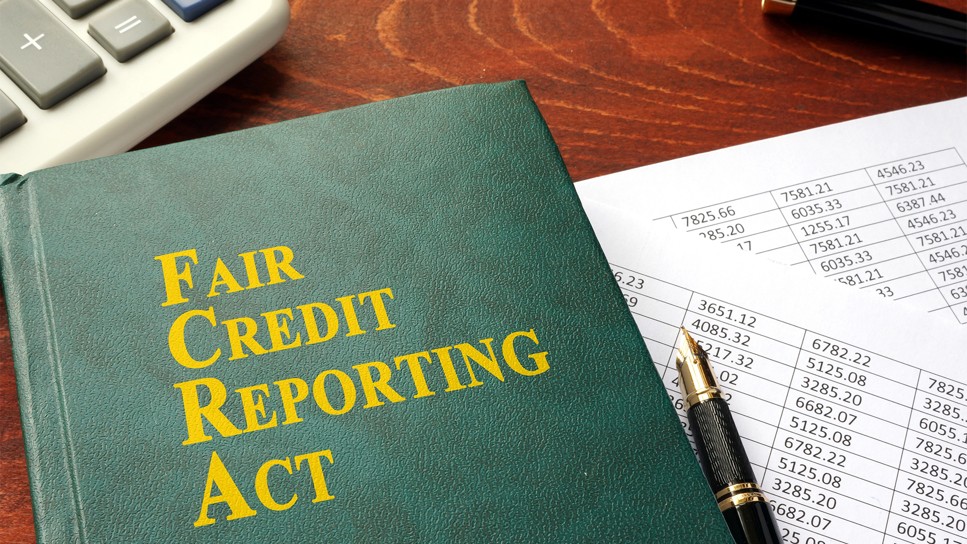 FCRA Fair Credit Reporting Act on a table